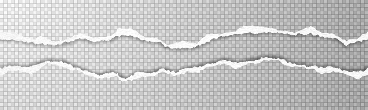 Seamless pattern of torn paper edges isolated on a light background.