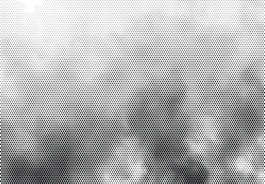 Smoky fog halftone background with organic vapor texture and black white retro stipple design