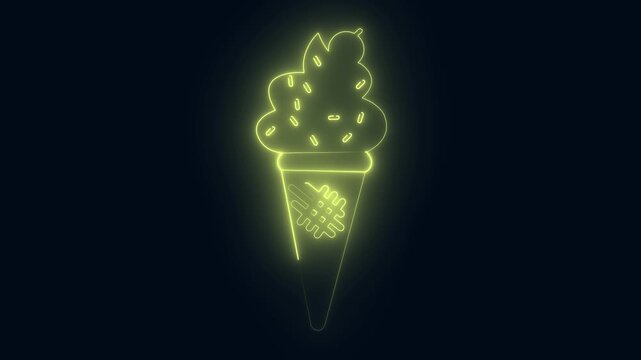 Ice cream icon with saber effect
