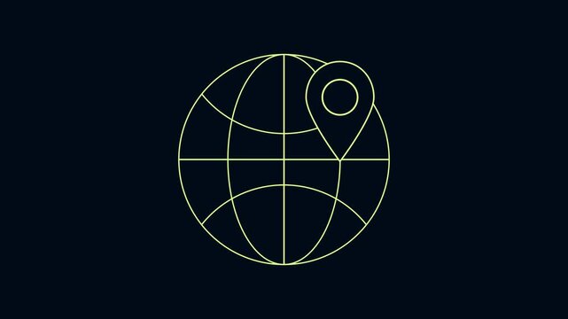 Internet flat symbol icon with dark blue background