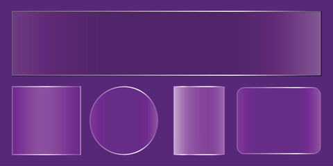 Fototapeta premium Purple glass effect backgrounds modern shapes transparent glass textures