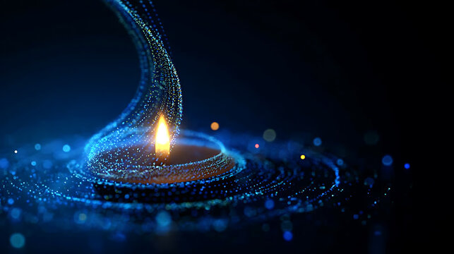 A mesmerizing artistic illustration of a candle, radiating light and ethereal energy