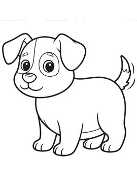 Cute pupy coloring page for kids