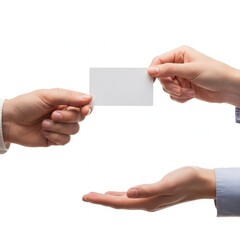 Obraz premium Two hands in a gesture of offering or giving something small.