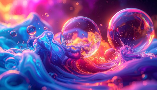 Fl&uuml;ssige Farbblasen