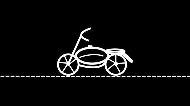 Motorcycle bike sports Icon animation video