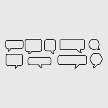 Variety of speech bubbles in different shapes and sizes arranged in a grid pattern
