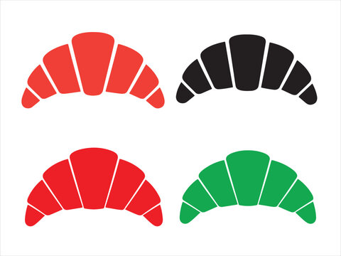 Croissant icon set vector, Croissant set, colorful french pastry icon collection isolated on white background. astry, bakery, food, breakfast, icon. vector illustration.