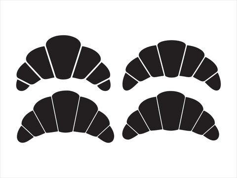 Croissant icon set vector, Croissant set, colorful french pastry icon collection isolated on white background. astry, bakery, food, breakfast, icon. vector illustration.