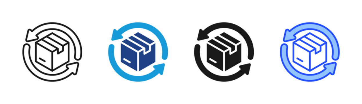 Product Return icon set multiple style collection