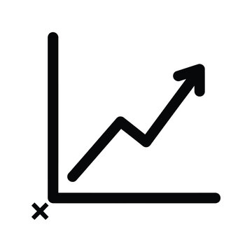 graph showing a line rising upwards from the origin indicating growth or an upward trend on a coordinate plane