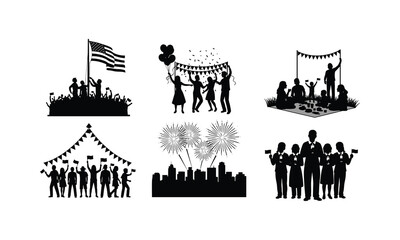 Obraz premium Celebrating national pride through community gatherings and patriotic activities