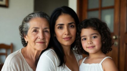Obraz premium Three generations smile warmly together