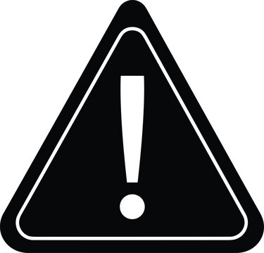 Warning sign exclamation mark symbol, caution alert vector, hazard safety icon design, danger triangle illustration graphic composition