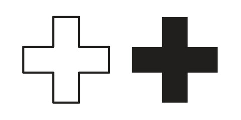 Obraz premium Plus icon set. black Illustration for graphic and web design.