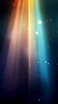 Radiant light beams dance in abstract multicolored cosmic display