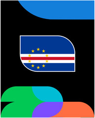 Obraz premium Cabo Verde Flag Football Final United States 2026 Emblem African Countries Football Teams Symbol Design Vector Illustration