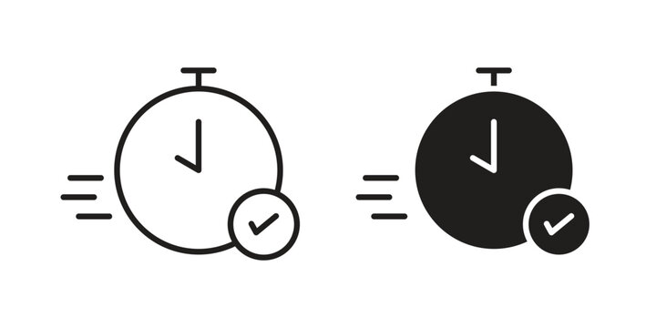 Quick approval icon set. black Illustration for graphic and web design.