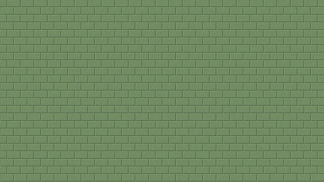Green painted brick wall texture background with repeating rectangular pattern, minimalist geometric surface, seamless urban backdrop