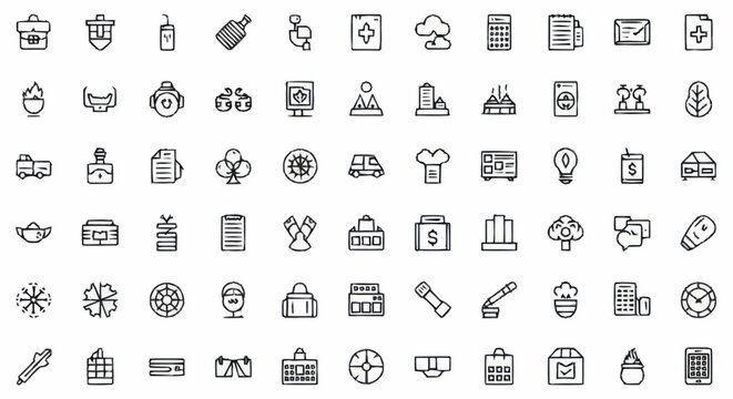 Collection of various business icons.
