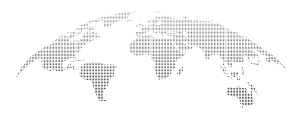 Fotobehang Wereldkaarten Curved World map earth globe with dot pattern. Halftone pixel texture, isolated world map. Vector international business, travel abstract political concept  © Vasyl Yurlov