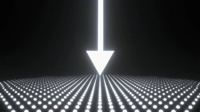White glowing arrow moving along dotted trail smooth animation for navigation interface design