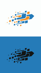 Modern Rocket Arrow Digital Speed Vector Icon White Background Symbol