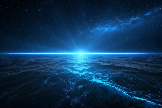 Blue flash on a black background. Flying magical blue dus