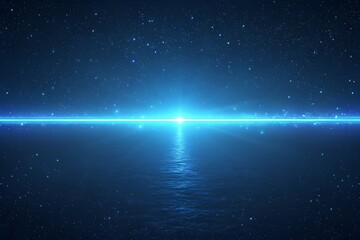 Obraz premium Blue flash on a black background. Flying magical blue dus