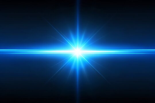 Blue flash on a black background. Flying magical blue dus