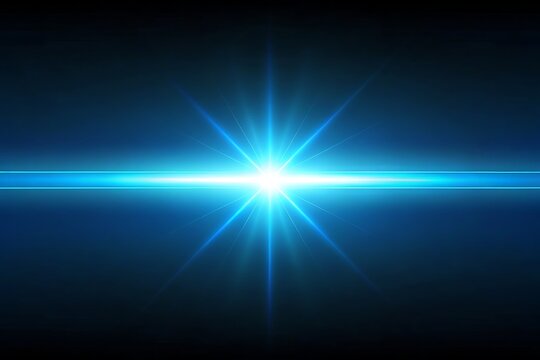 Blue flash on a black background. Flying magical blue dus