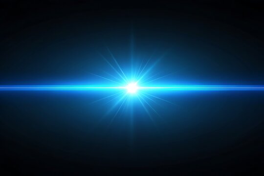 Blue flash on a black background. Flying magical blue dus