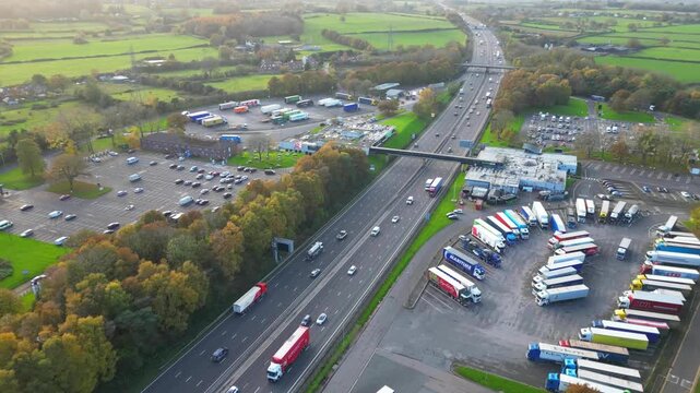 Time Lapse Footage. Urban Drone Flight Above Streets of British City and Town of England Great Britain. Drone Mounted Wide Angle Camera Footage Was Captured During Cold Day of 26th March, 2026.