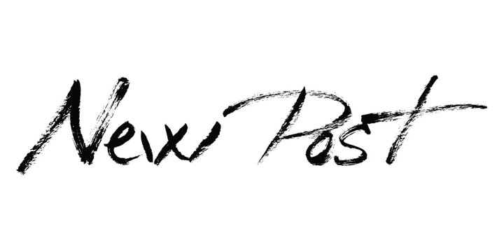 New Post Text Brush Stroke Calligraphy. Grunge black hand written script lettering, icon sign. Vector hand draw textured message for banner, ads, promotions, poster, cards.