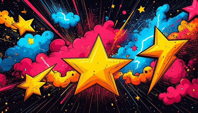 Pop-Art Blitze und Symbole