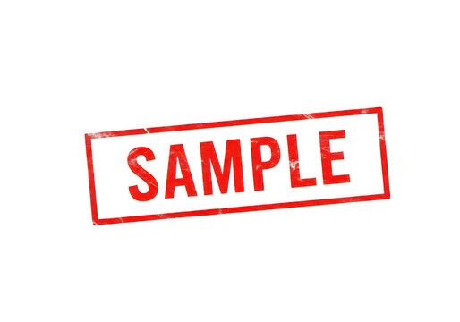 Red rectangular sample rubber stamp with a rough ink texture, Stamp Png