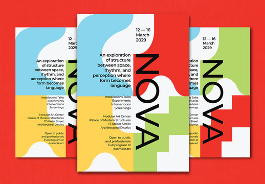 Minimalist Neo-Bauhaus Graphic Poster Layout