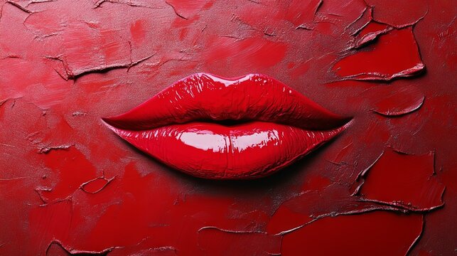 A zigzag lipstick smear on a background, perfect for creative design, advertising visuals, or promotional banners with a bold and stylish aesthetic