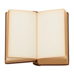 Fototapeta premium An open book revealing its blank, aged pages with a warm golden hue