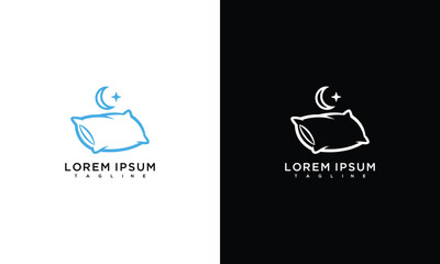Obraz premium Minimalist Sleep Pillow Moon Star Logo Design