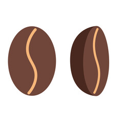 Roasted coffee beans, aromatic ingredient illustration for coffee making and cafe concept. Trendy modern vector art isolated on white background, hand drawn, flat design