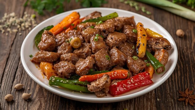 Beef tripe stir-fry with veggies