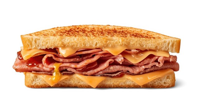 Classic Cuban sandwich on white backdrop
