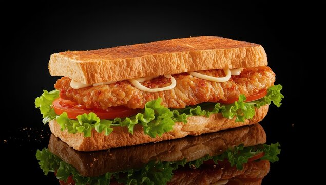 Picture of a pork cutlet sandwich.