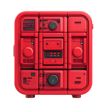 Abstract red tech panels transparent