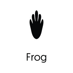 Obraz premium Frog Footprint Paw Print Silhouette Vector Icon Black Isolated Wildlife Track Symbol