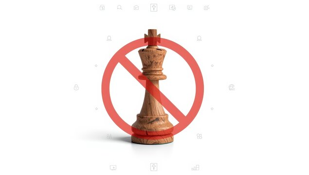 Wooden piece with no-entry symbol on light backdrop - Idea of online permission and restricted access.