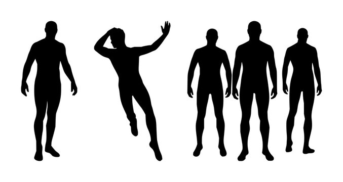 Wetsuit set with black silhouette on white background featuring swim gear, surf equipment, aquatic clothing with apparel and marine sports