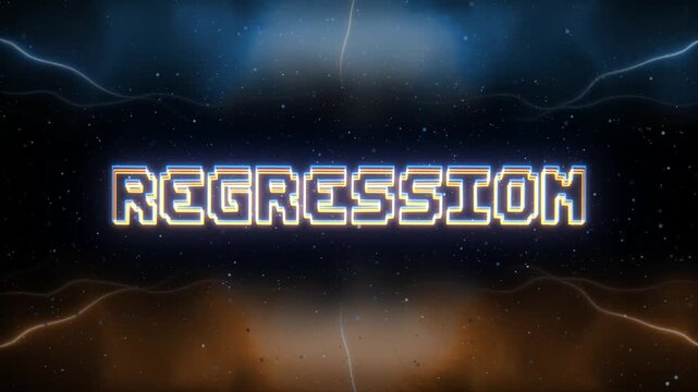 Regression Neon text with retro style background