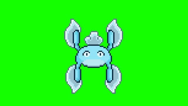 Aquatic creature, pixel art character, animaci&oacute;n mov